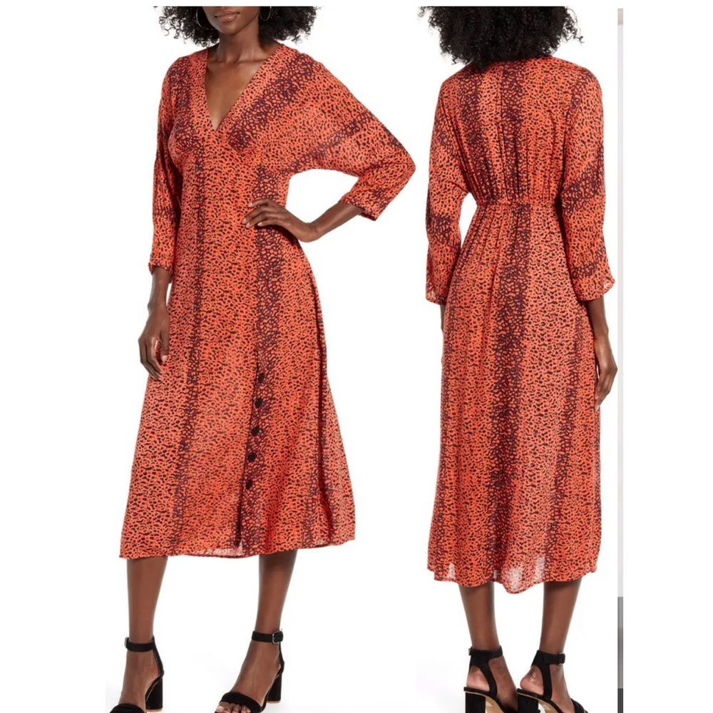 Leopard Print Midi Dress